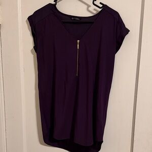 Express Women's Deep Purple Zipper Blouse